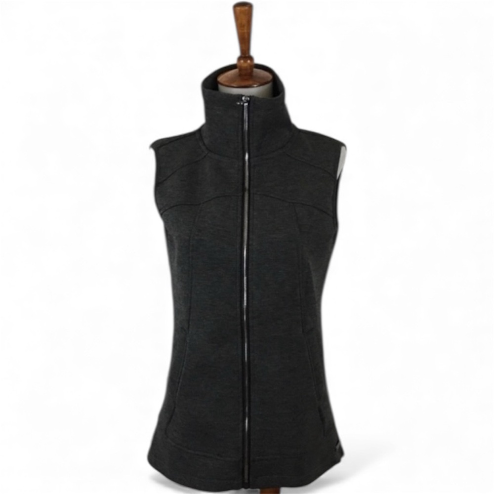 Betsey Johnson Performance Vest Women’s S Gray Zip Up Athletic Active Casual‎